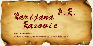 Marijana Rašović vizit kartica